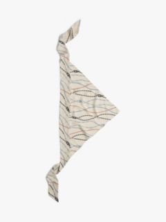 Rope Print Pure Silk Scarf — Beige 1