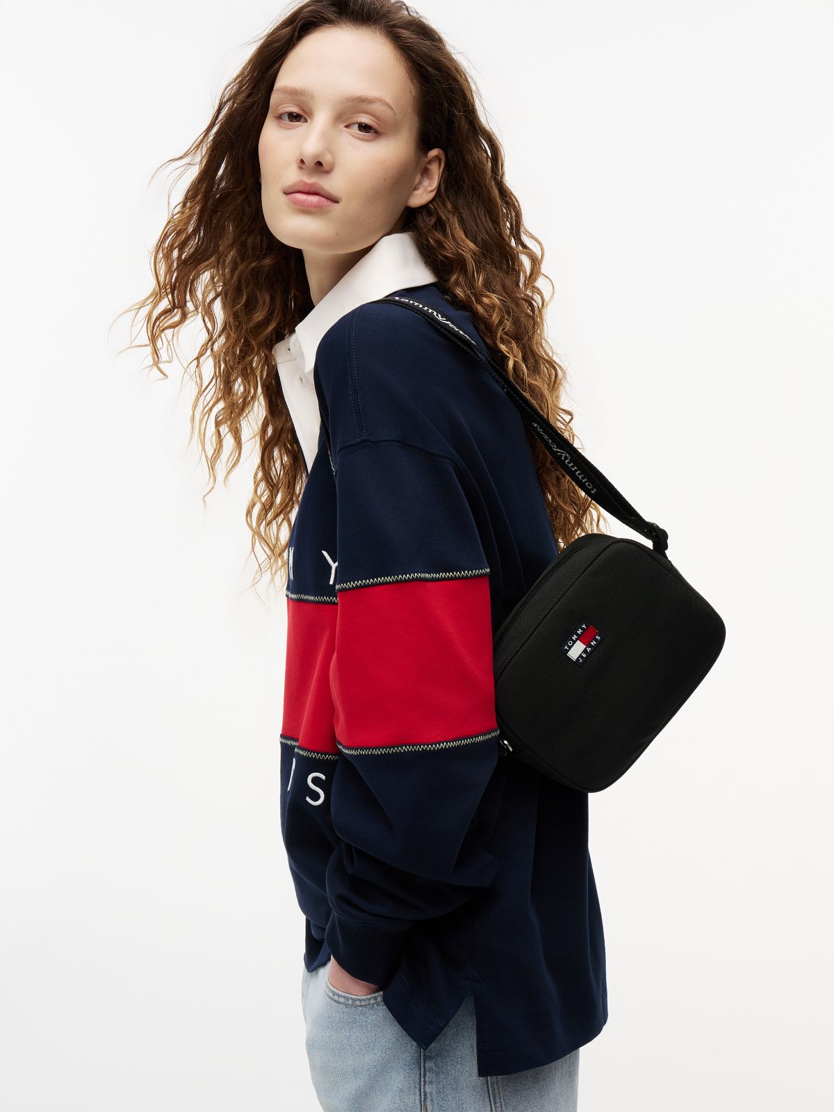Essential Repeat Logo Crossbody Bag — Black