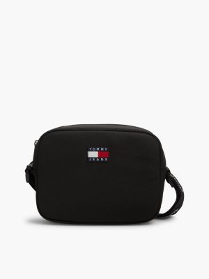 black essential repeat logo crossbody bag for women tommy jeans