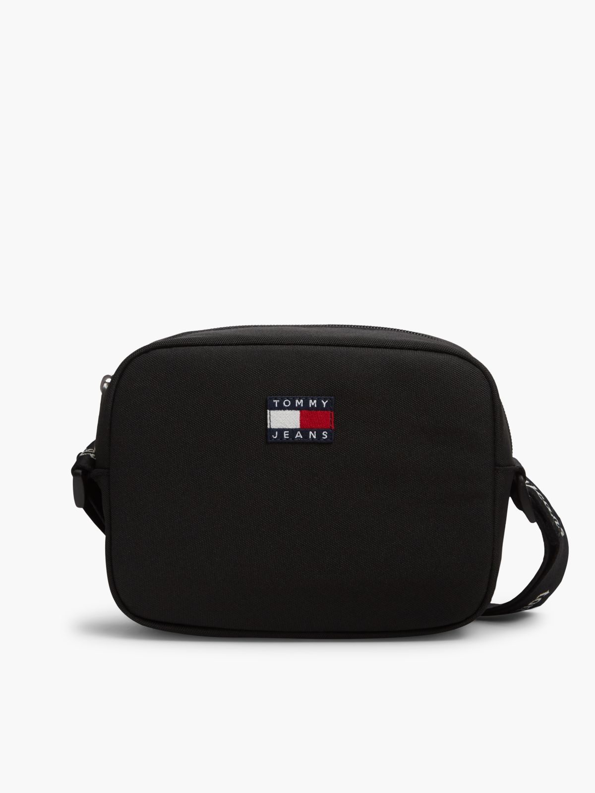 Essential Repeat Logo Crossbody Bag — Black