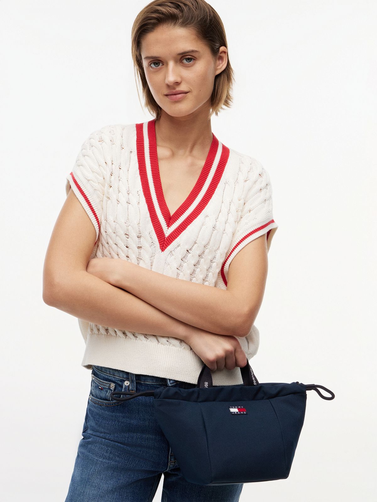 Essential Repeat Logo Crossbody Tote Bag — Blue