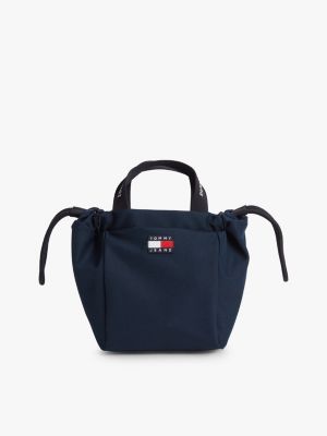 blue essential repeat logo crossbody tote bag for women tommy jeans