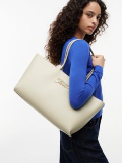 Essential Textured Logo Tote Bag — Beige 2