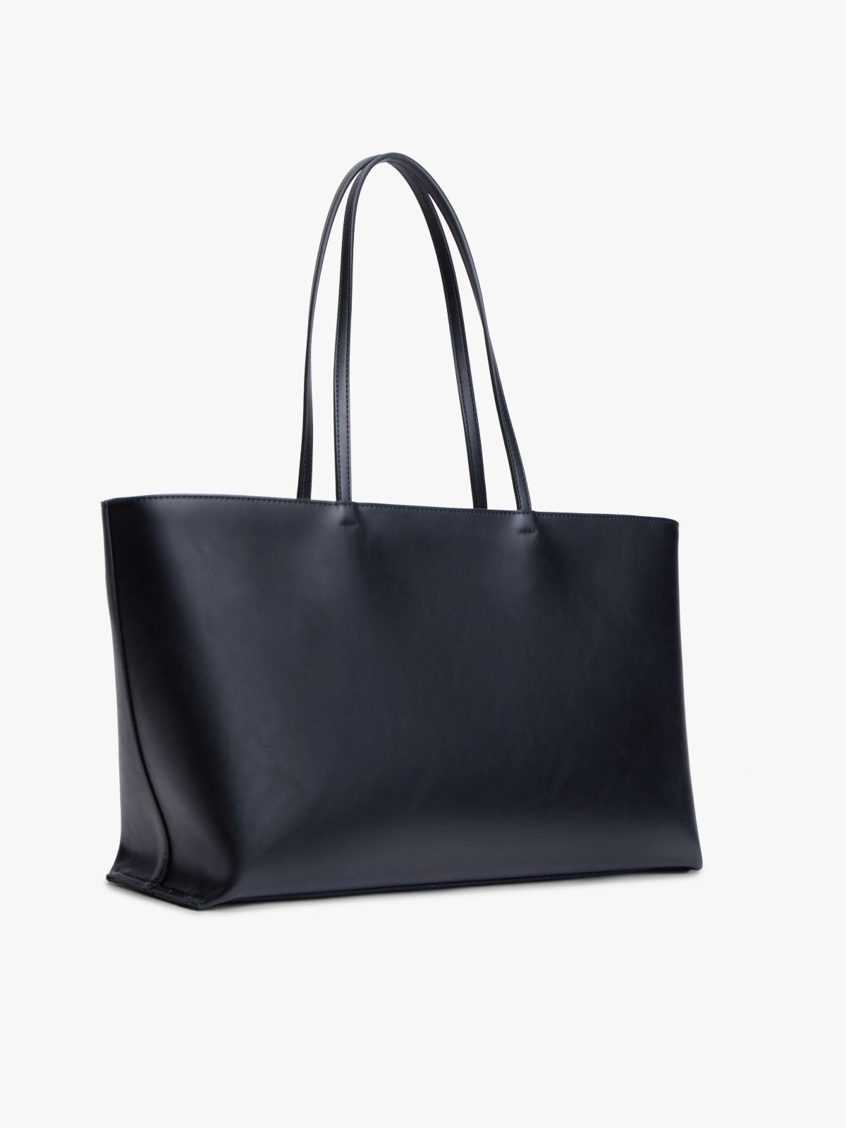 Essential Textured Logo Tote Bag — Black
