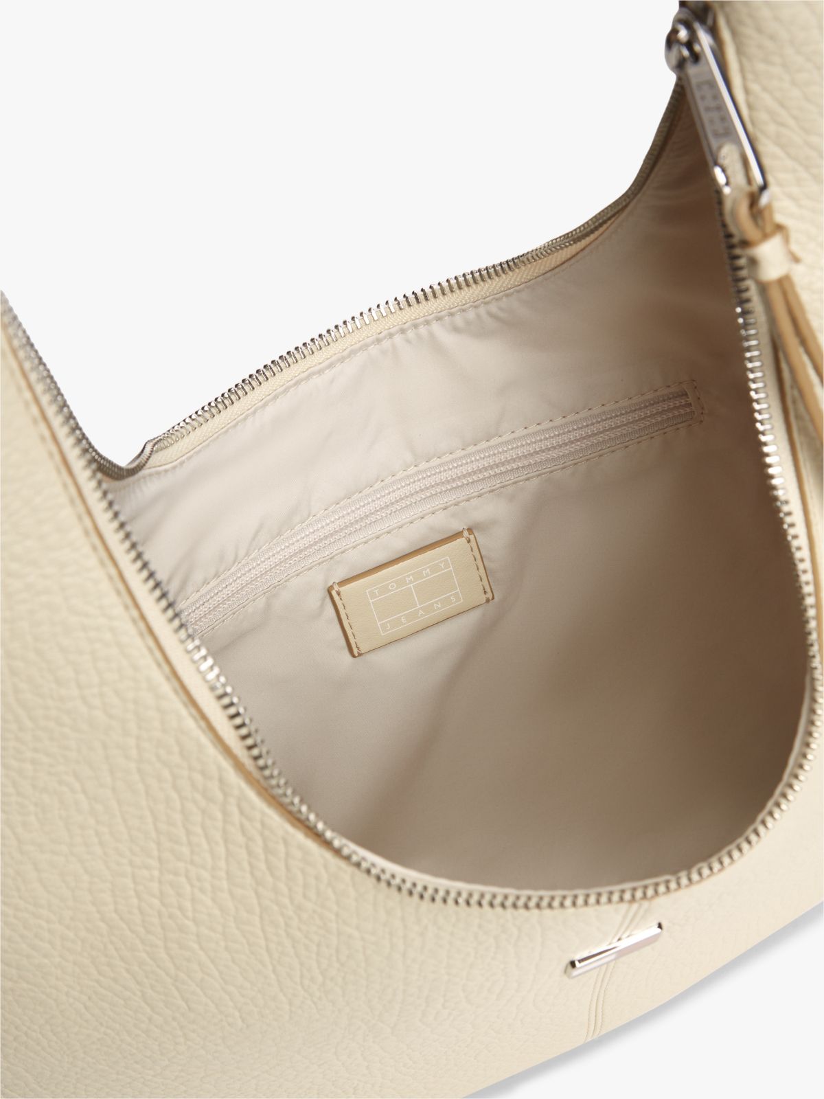 Flag Plaque Slouch Hobo Bag — Beige