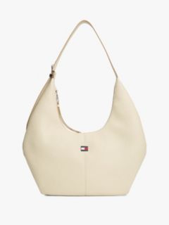 Flag Plaque Slouch Hobo Bag — Beige 1