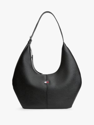 sac hobo souple à plaque drapeau black pour femmes tommy jeans