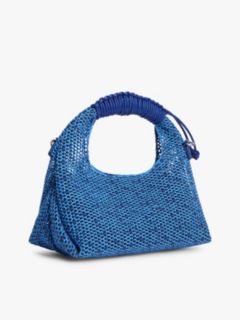 Woven Crossbody Shoulder Bag — Blue 3