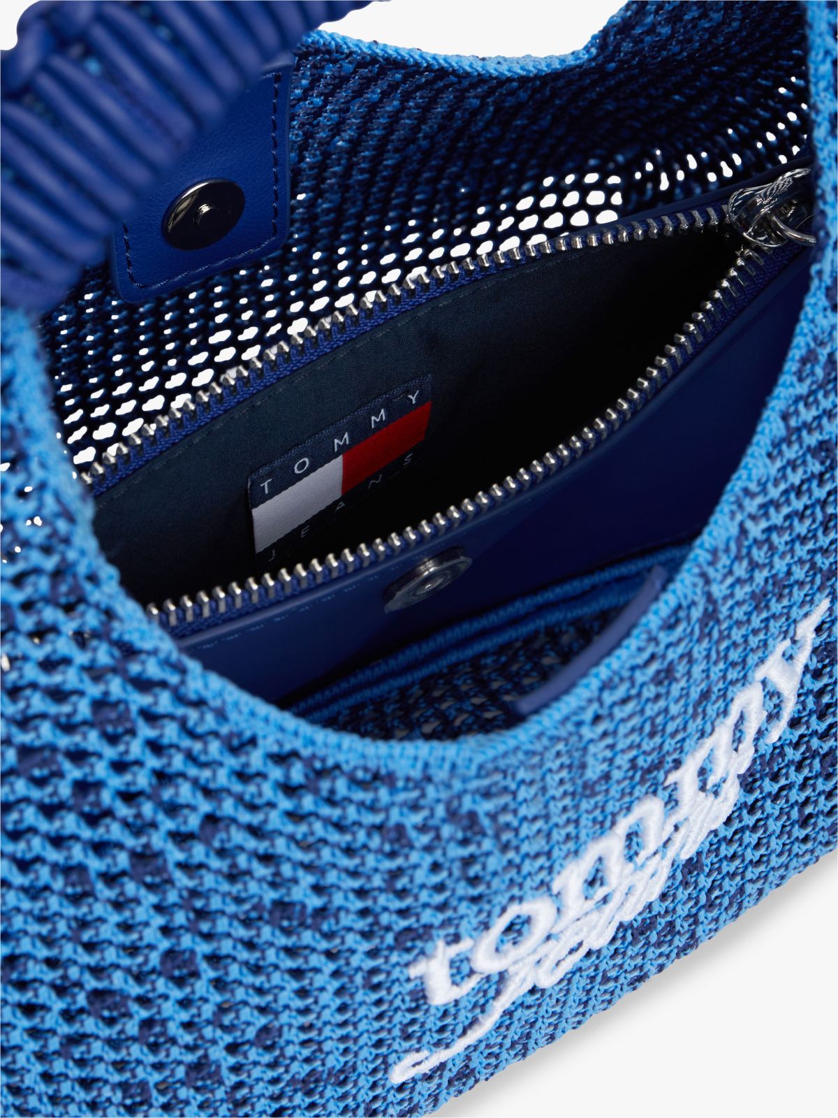 Woven Crossbody Shoulder Bag — Blue