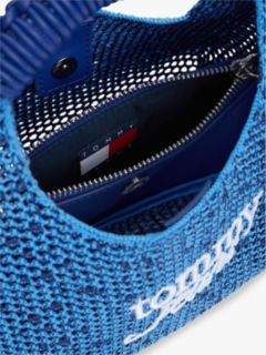 Woven Crossbody Shoulder Bag — Blue 4