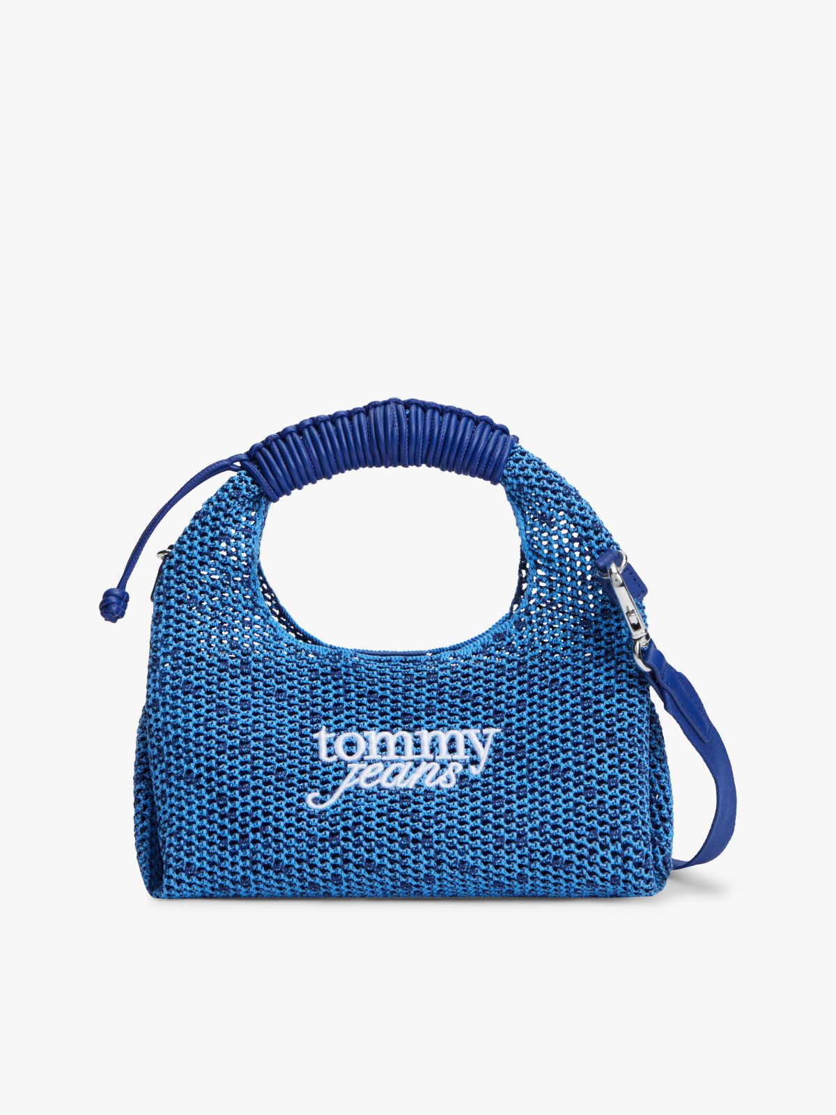 Woven Crossbody Shoulder Bag — Blue
