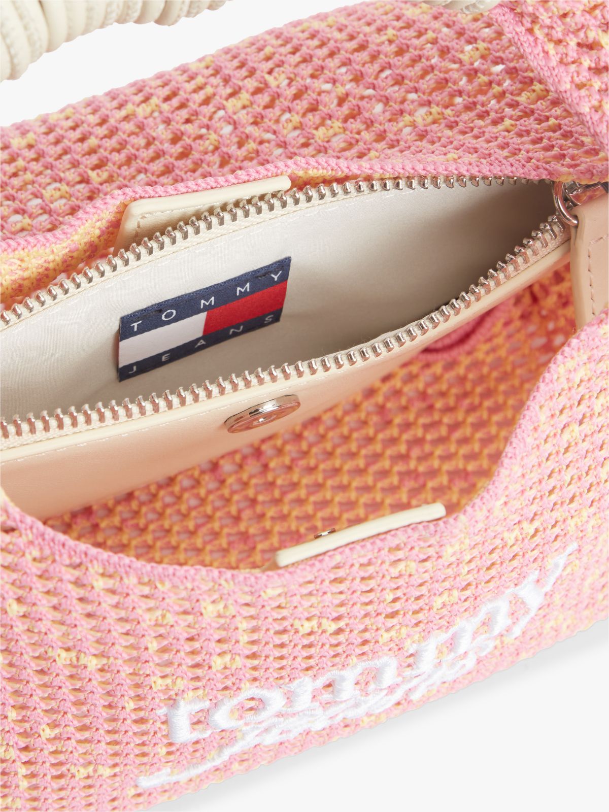 Woven Crossbody Shoulder Bag — Pink