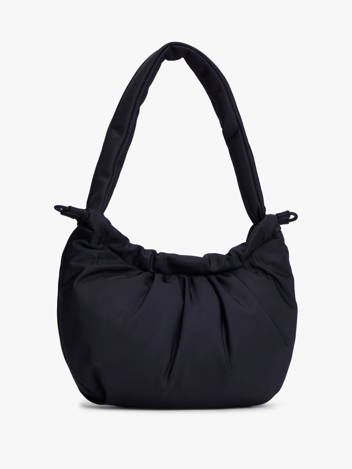 Multi Charm Drawstring Shoulder Bag — Black