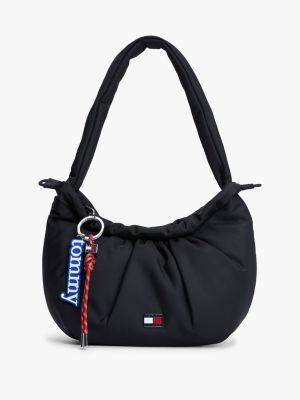 black multi charm drawstring shoulder bag for women tommy jeans