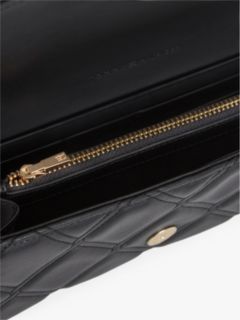 Quilted TH Monogram Chain Strap Wallet — Black 3