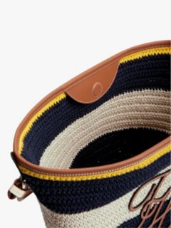 Logo Appliqué Woven Bucket Bag — Multi 4