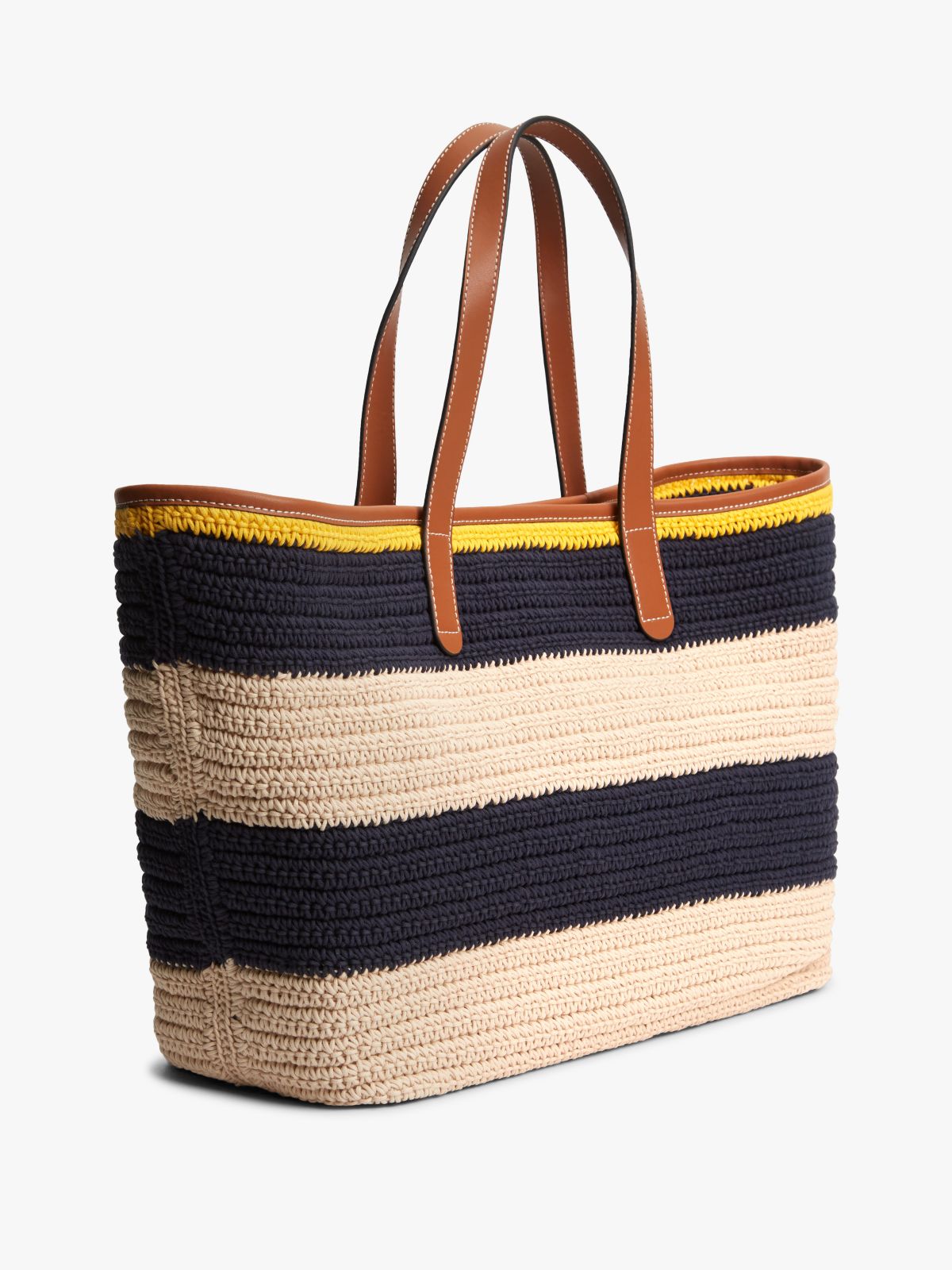 Woven Stripe Logo Appliqué Tote Bag — Multi