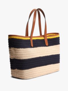 Woven Stripe Logo Appliqué Tote Bag — Multi 3