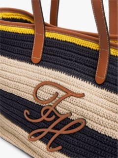 Woven Stripe Logo Appliqué Tote Bag — Multi 5