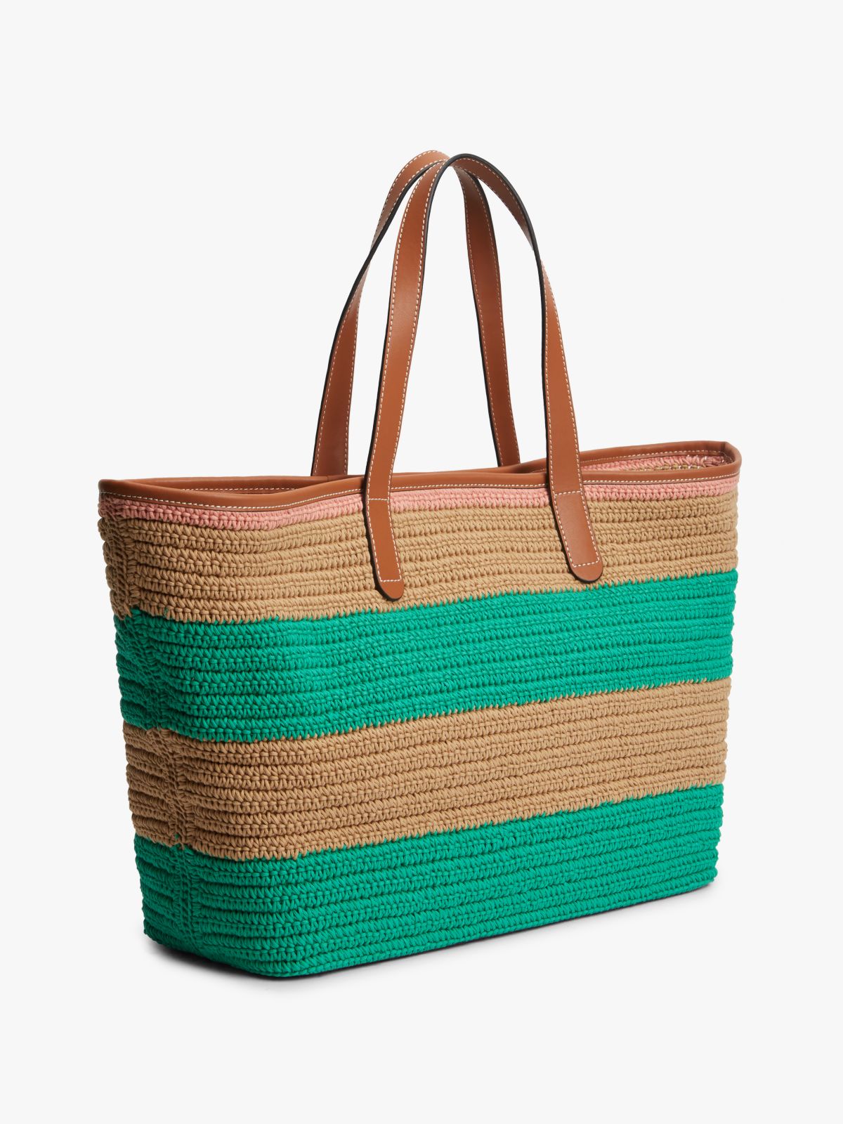 Woven Stripe Logo Appliqué Tote Bag — Multi