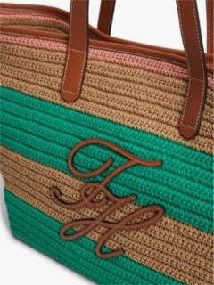 Woven Stripe Logo Appliqué Tote Bag — Multi 5