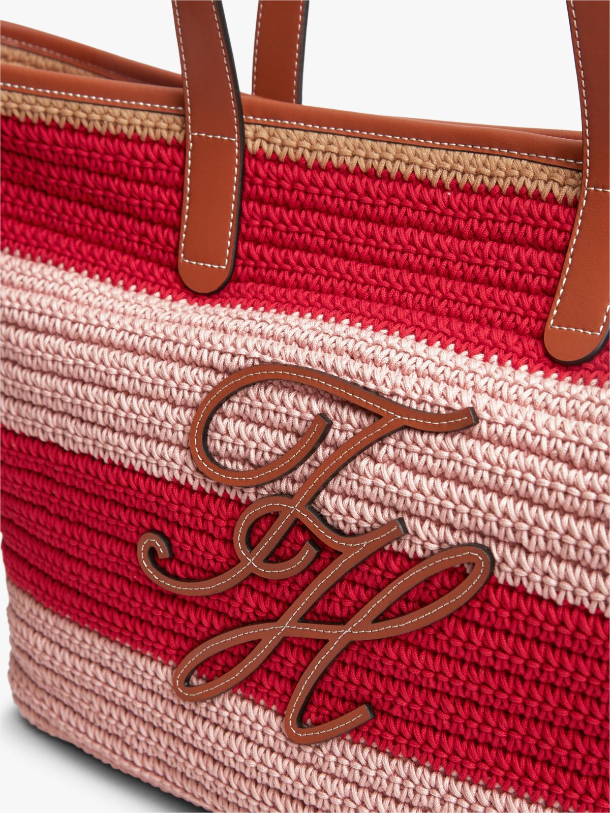 Woven Stripe Logo Appliqué Tote Bag — Multi