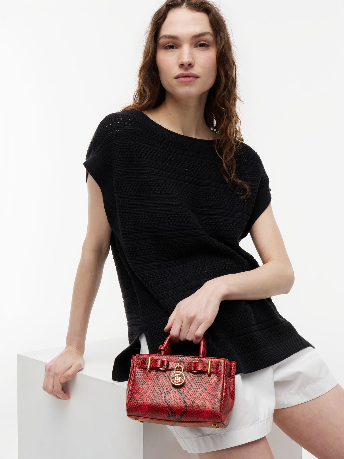 The American Icon Snake Print Leather Tote Bag — Red