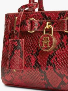 The American Icon Snake Print Leather Tote Bag — Red 5
