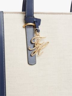 Logo Charm Linen Blend Canvas Tote Bag — Multi 5