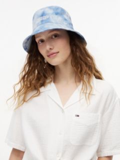 Logo Embroidery Tie-Dye Bucket Hat — Blue 4