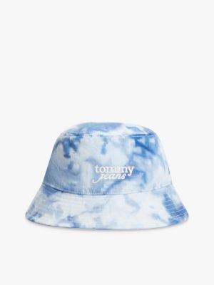 blue logo embroidery tie-dye bucket hat for women tommy jeans