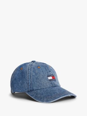 blue denimowa czapka z daszkiem i logo heritage dla kobiety - tommy jeans