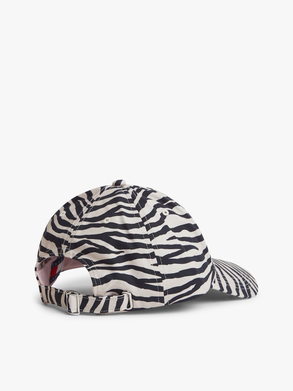 Zebra Print Logo Plaque Baseball Cap — Multi
