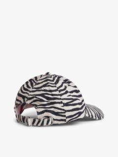 Zebra Print Logo Plaque Baseball Cap — Multi 2