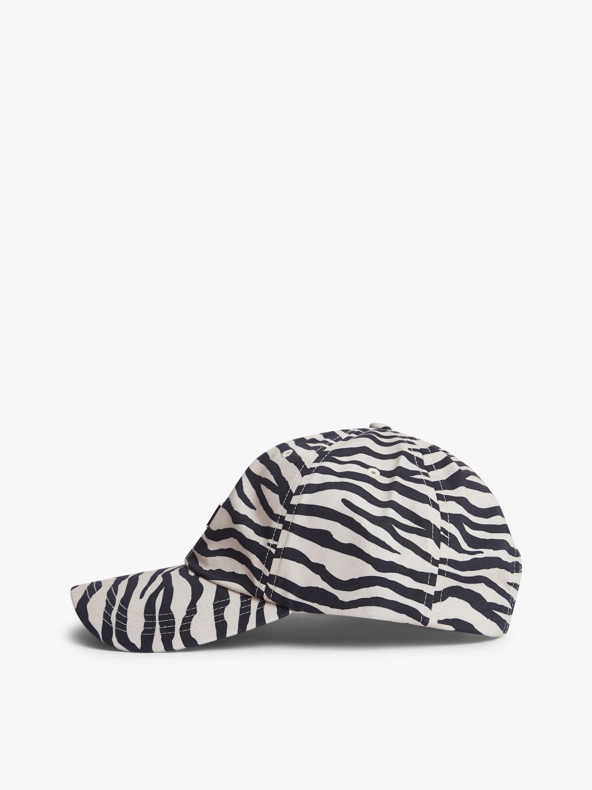 Zebra Print Logo Plaque Baseball Cap — Multi