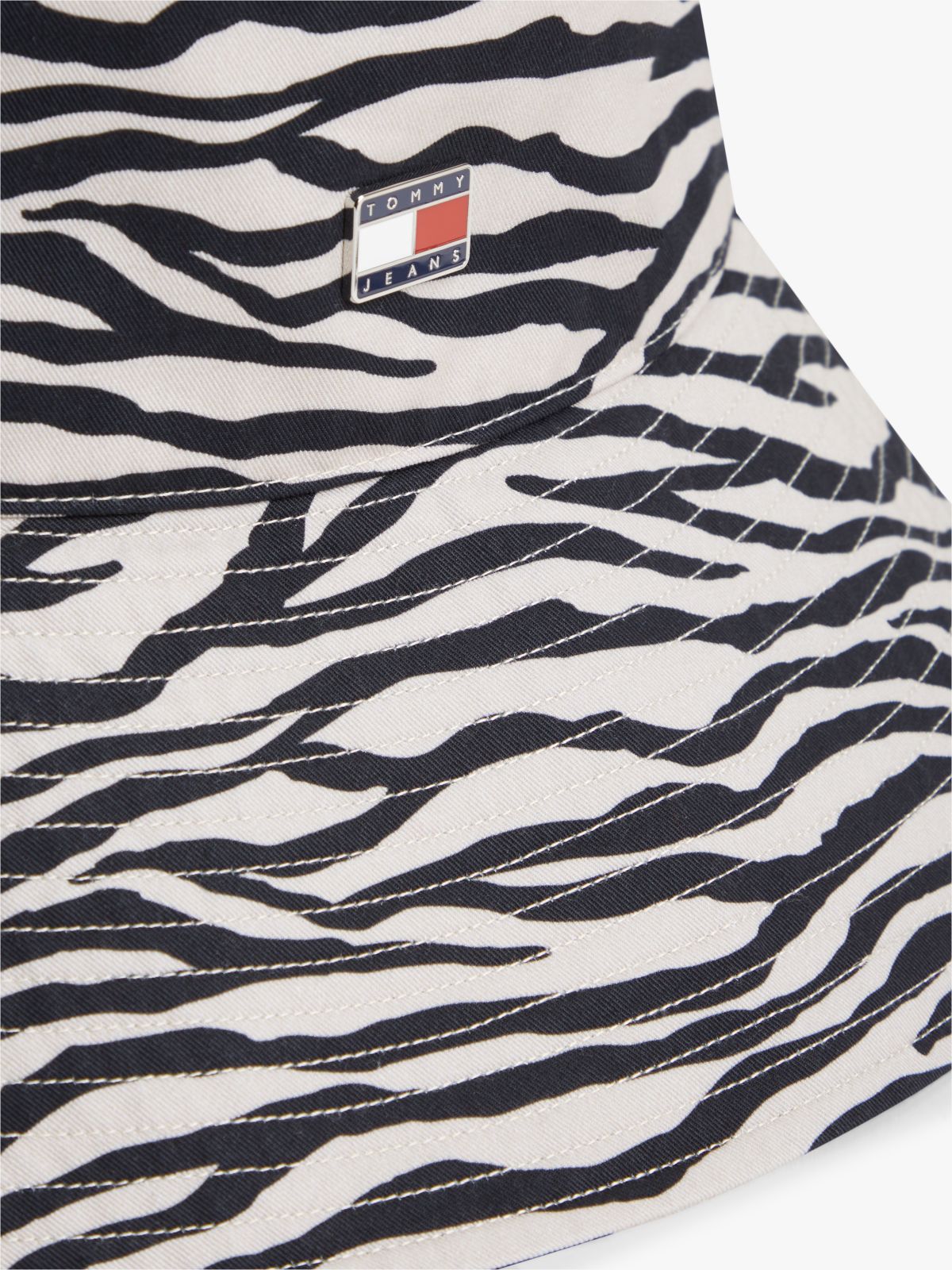 Zebra Print Logo Plaque Bucket Hat — Multi