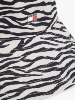 Zebra Print Logo Plaque Bucket Hat — Multi 3