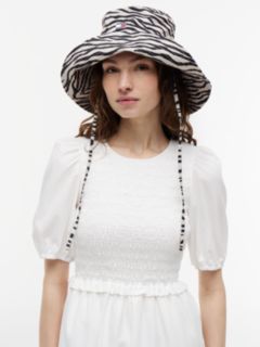 Zebra Print Logo Plaque Bucket Hat — Multi 4