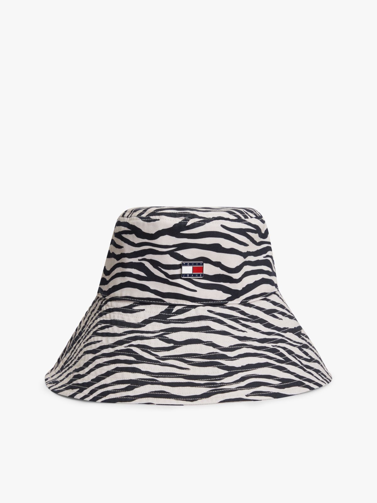 Zebra Print Logo Plaque Bucket Hat — Multi