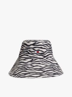 Zebra Print Logo Plaque Bucket Hat — Multi 1