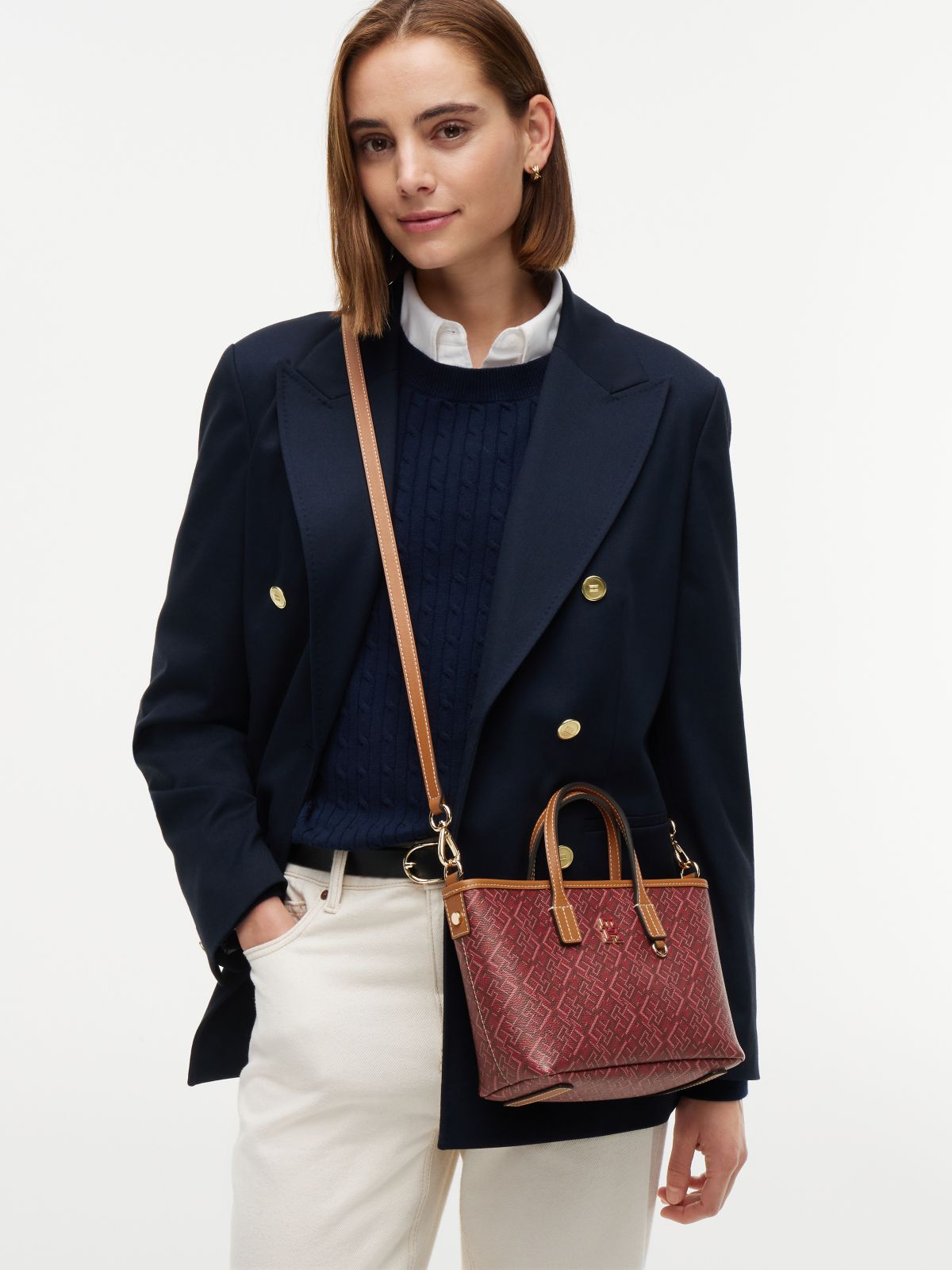 TH Monoplay Crossbody Tote Bag — Red