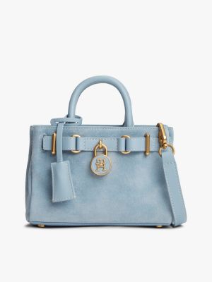 blue the american icon suede tote bag for women tommy hilfiger