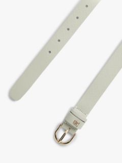 TH Monogram Debossed Leather Belt — Beige 2