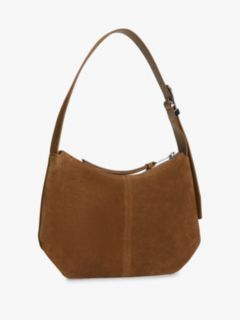 Suede Slouch Shoulder Bag — Brown 3