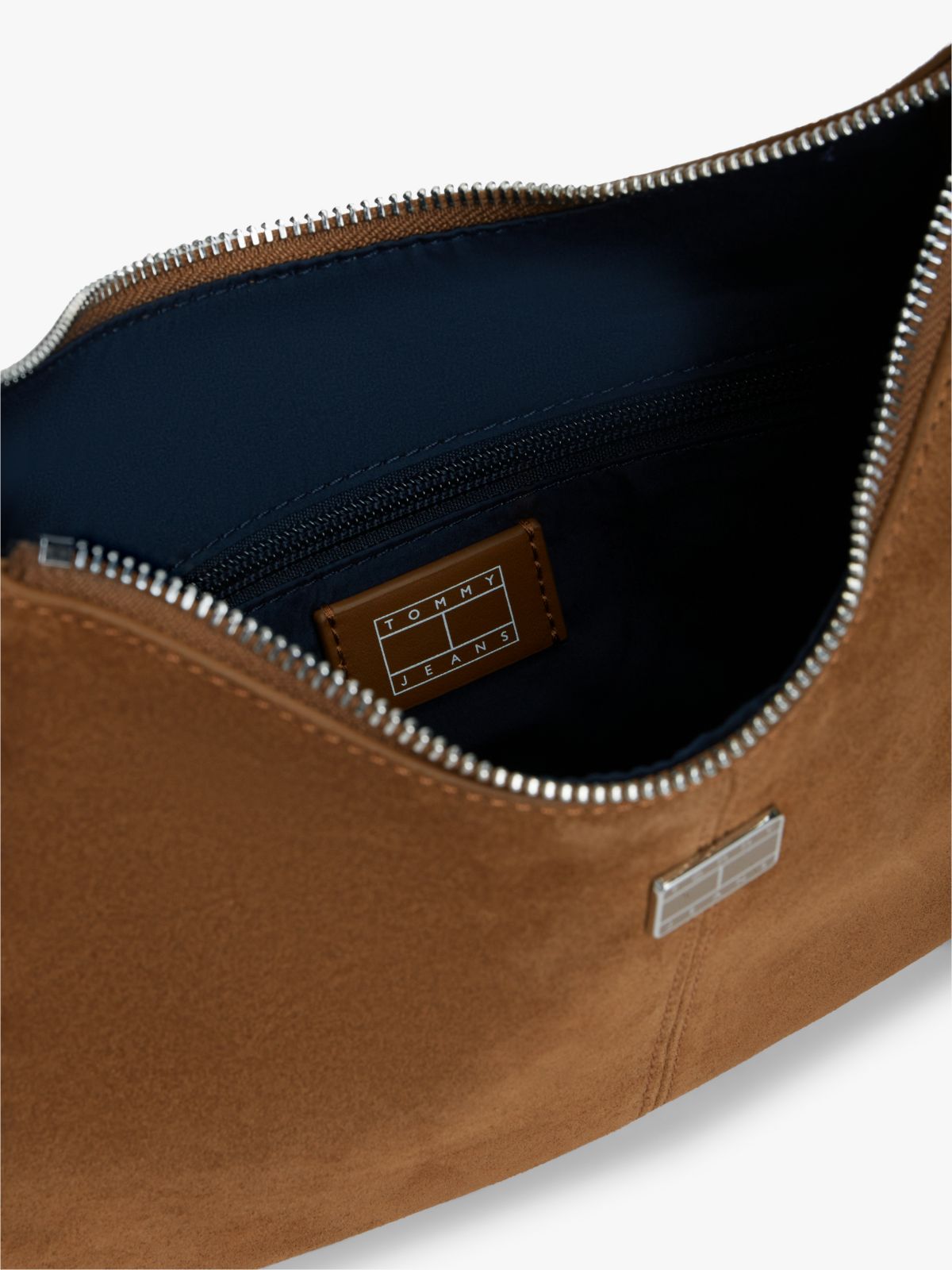 Suede Slouch Shoulder Bag — Brown
