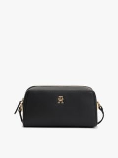 TH Monogram Textured Crossbody Camera Bag — Black 1