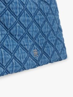 TH Monogram Quilted Denim Tote Bag — Blue 5