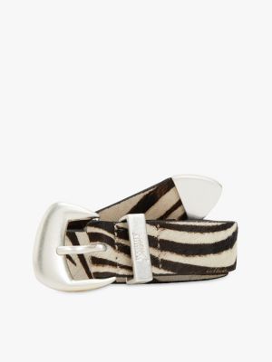 multi zebra print abstract buckle belt for women tommy jeans