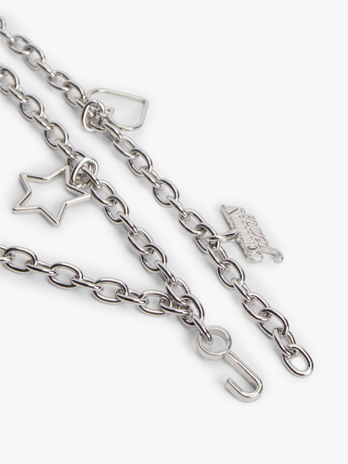 Logo Multi Charm Chain Belt — Grey