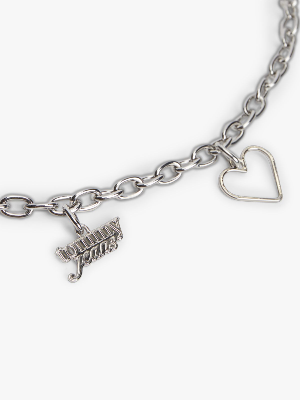 Logo Multi Charm Chain Belt — Grey